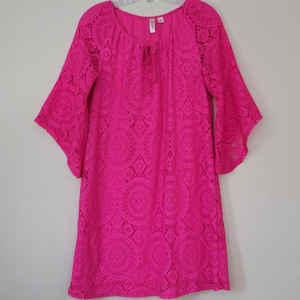 TACERA | HOT PINK LACE DRESS, SZ SM